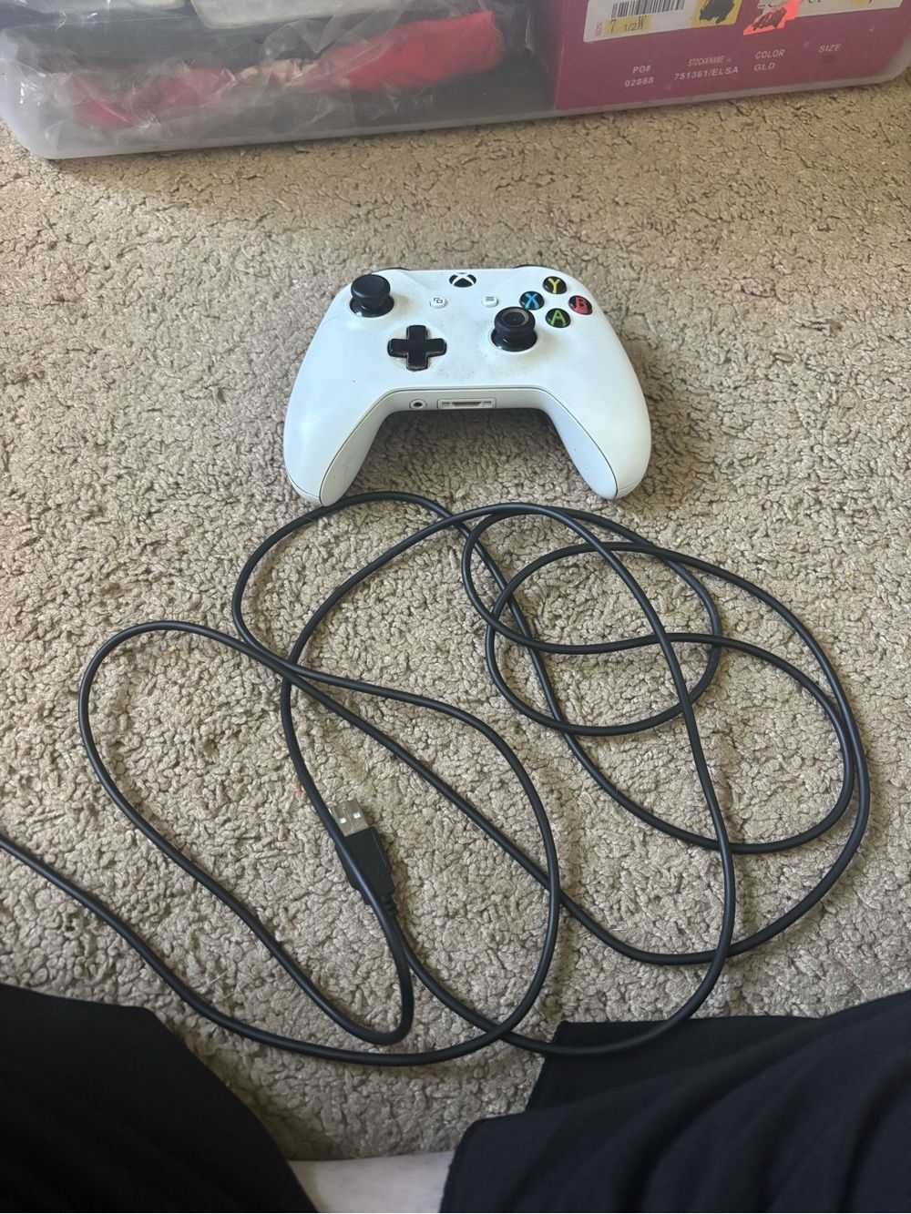 Wireless Controller with USB Cable - White